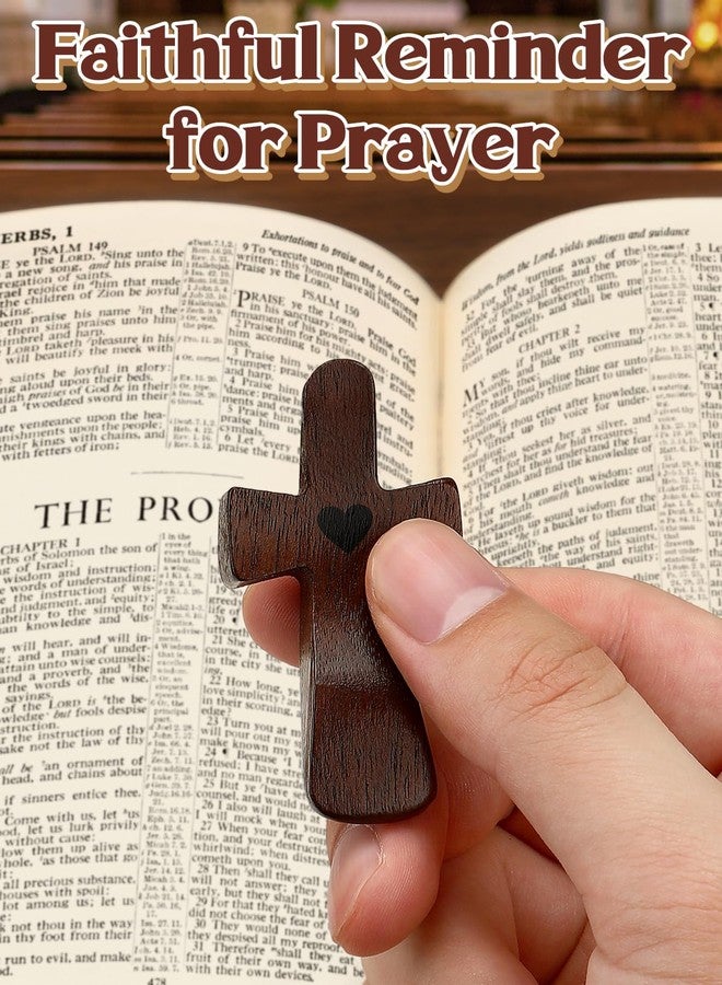 Acostop Handmade Wooden Cross Stress Relief Christians Gifts for Women Men, 2pcs - Image 2